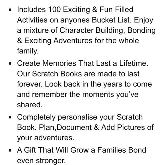 Bucket list book scratch off family times things to do memory keeper NEW Gift - Picture 6 of 6